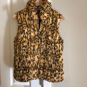 St John 100% silk chiffon animal print vest